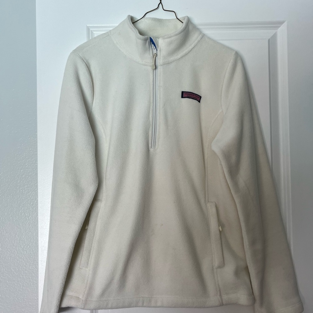 Women’s White Vineyard Vines 3/4 zip Pullover Medium